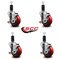 Service Caster 3.5'' Red Poly Swivel 1-1/4'' Expanding Stem Caster Set with Brake, 4PK SCC-EX20S3514-PPUB-RED-TLB-114-4 - alternate 3